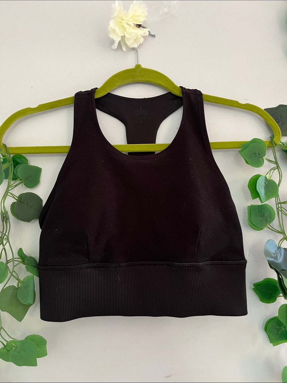 ALO Yoga Black High-Neck Racerback Sports Bra